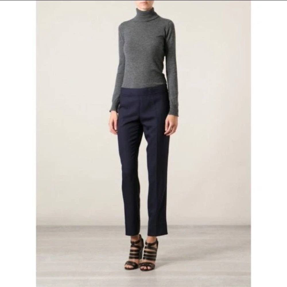 Tory Burch Wool Blend Slim Silhouette Dress Pants Women’s 12 Midnight Navy Blue